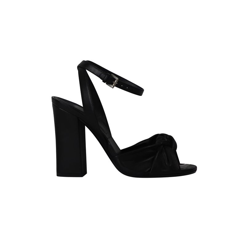 Michael Kors Gabrielle Runway Block Heel Sandals In Black Leather